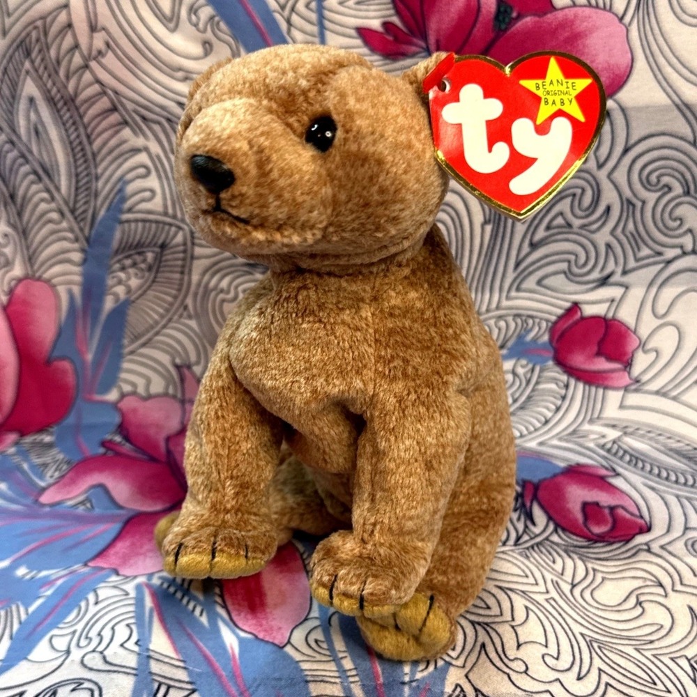 Ty Beanie Baby Pecan the Bear 5" Brown‎ Plush Stuffed Animal Original Hang Tag